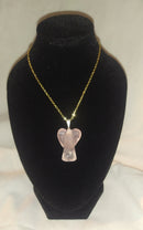 Pendentif Ange en quartz rose